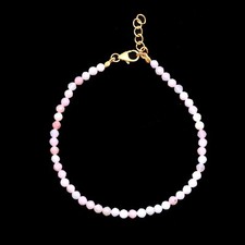 2mm Natural Gemstone Opal, Pink Opal stone Bracelet, Micro Faceted, Girls-Women'