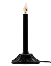 9.5" Black Flickering Flame Indoor Candle Lamp - Perfect Halloween Decor | 1 Pk