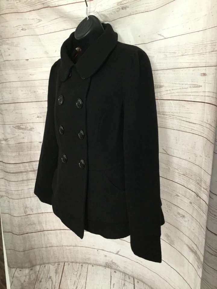 Madden Girl Women’s Black Buttons Closure Collared Coat Jacket Size L - Image 4 of 4