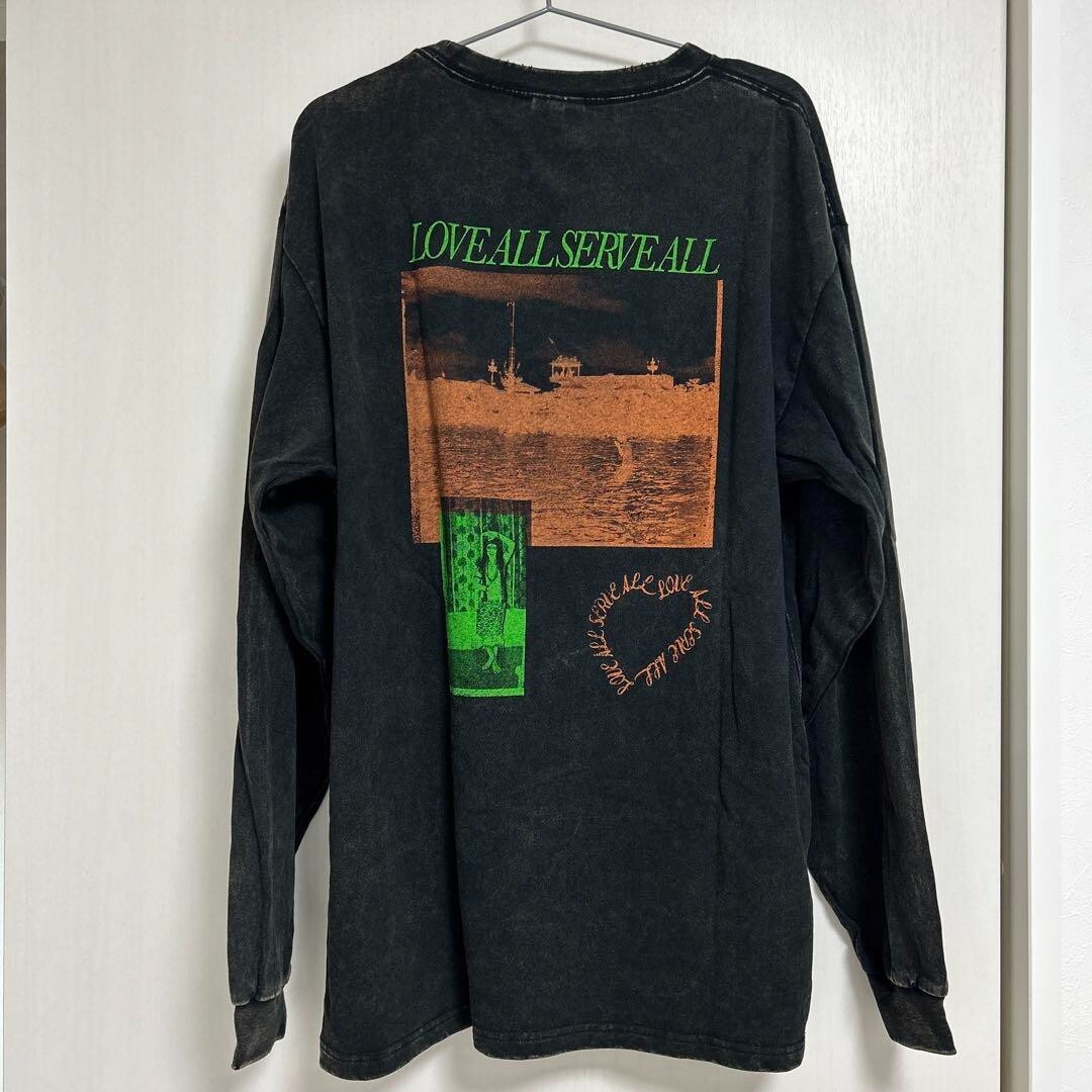 Fujii Kaze Love All Serve Damage Long Sleeve T-Shirt Black L Fujii Kaze Love All Serve Damage Long Sleeve T-Shirt Black L