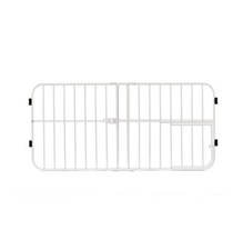 Carlson Lil Tuffy 0618DS Step Over Small Expandable Metal Pet Gate - White