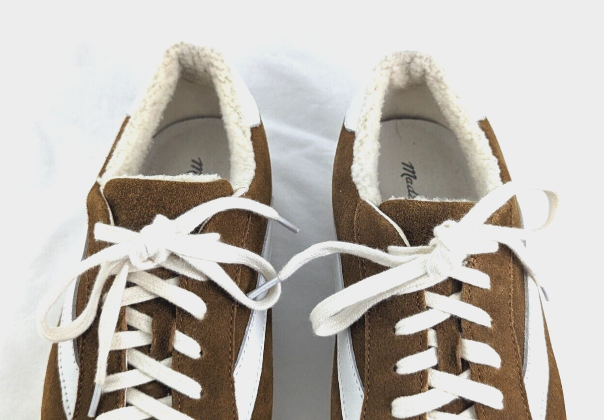 Madewell high top Sherpa sneakers unisex suede leather skater cozy warm winter Madewell Sidewalk Lowtop Sherpa SNEAKERS Suede Leather  main image 2