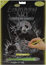 Royal  Langnickel R Silver Foil Engraving Art Kit 8"X10"-Panda