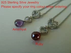 925 Sterling silver Pendant/necklace/chain, Ruby/Amethyst CZ stones, hearts, NWT