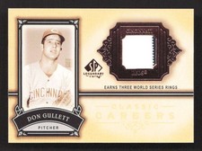 2005 SP Legendary Cuts Don Gullett -GU Classic Careers Material Reds TV2673