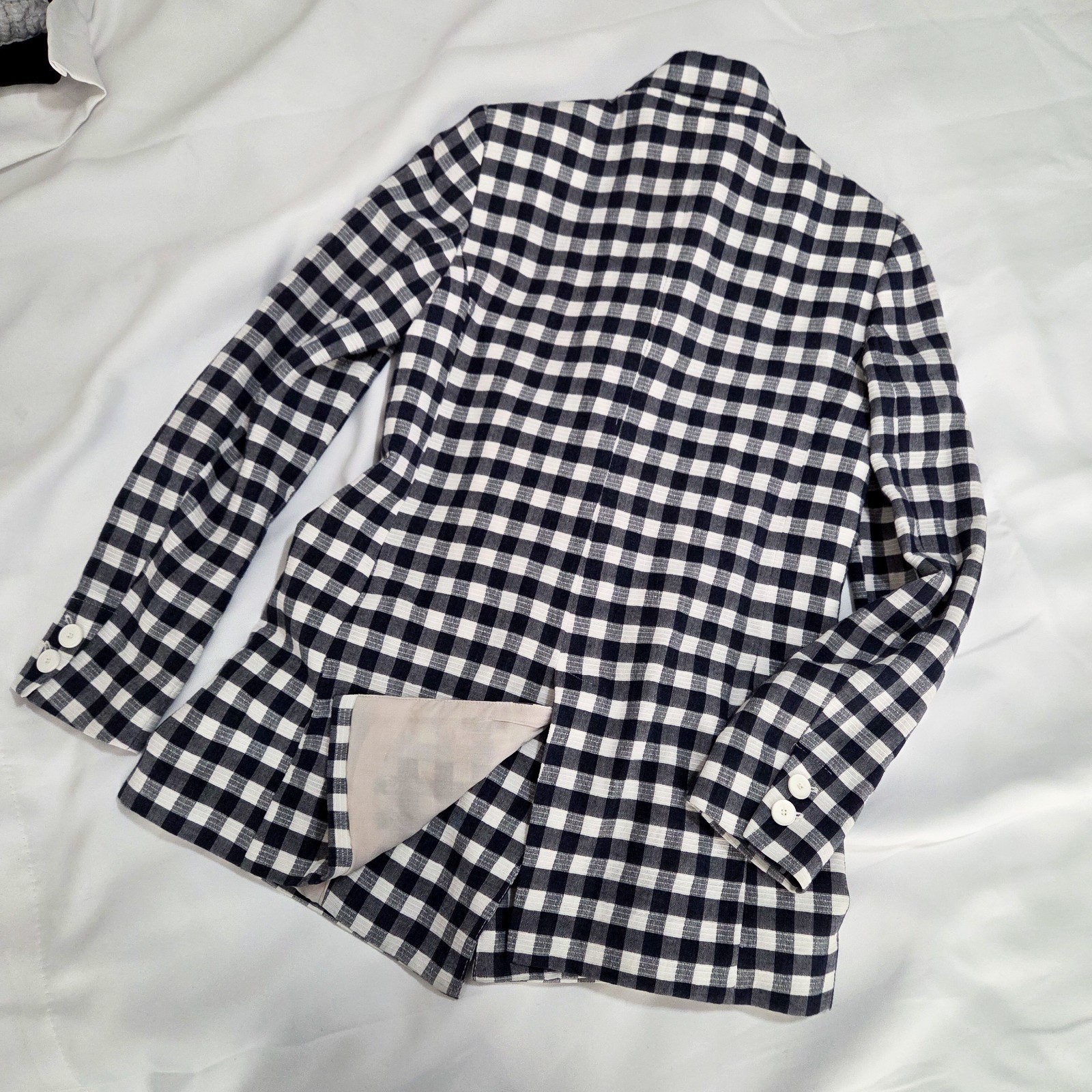 Mango Checkered Gingham Blazer Jacket Women's Siz… - image 8