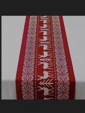 Red Christmas Reindeer Xmas Table Runner Centering For Christmas Dinner 
