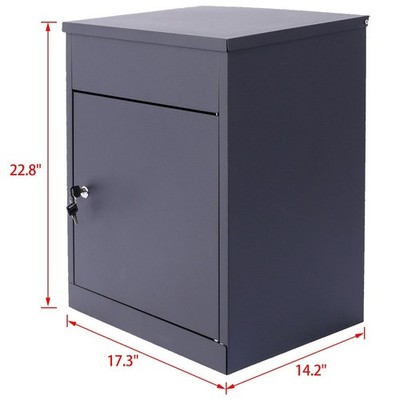Extra Large Lockable Parcel Drop Box - Anti-Theft Wall Mount Mailbox, Black