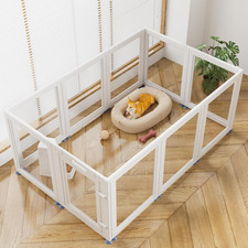 Clear Acrylic Dog Playpen Transparent Dog Playpen Indoor, Easy Assemble Clear Pe