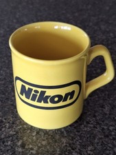 Vintage Nikon Coffee Tea Ceramic Mug Cup Made In UK Yellow Photography Camera