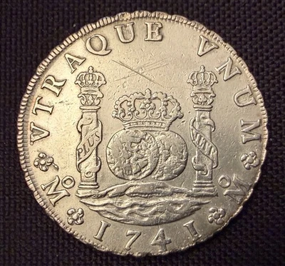 8 Reales argent Felipe V 1741 MF Mexico - Photo 1/3