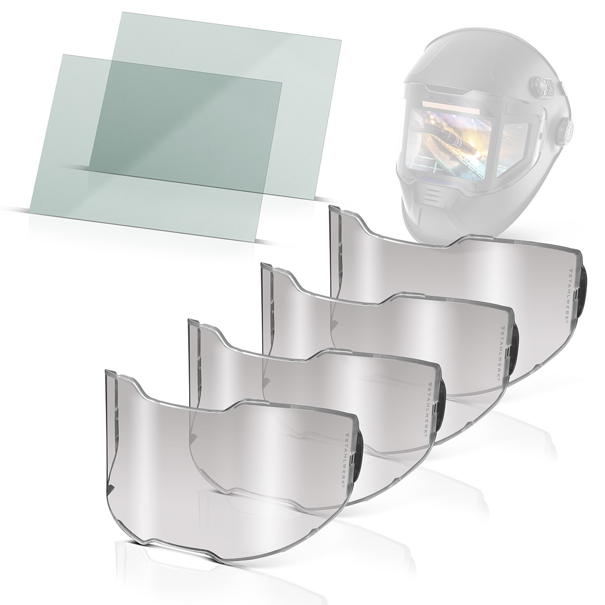 STAHLWERK set 6 welding protection glasses inside outside welding helmet SPLIT