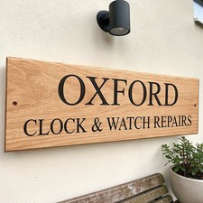 Personalised Oak Farmhouse Sign Custom Engraved Cottage Plaque