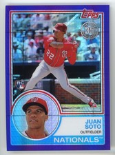 2018 TOPPS 35TH ANNIVERSARY BASEBALL #134 JUAN SOTO RC PURPLE /75 ROOKIE 1983