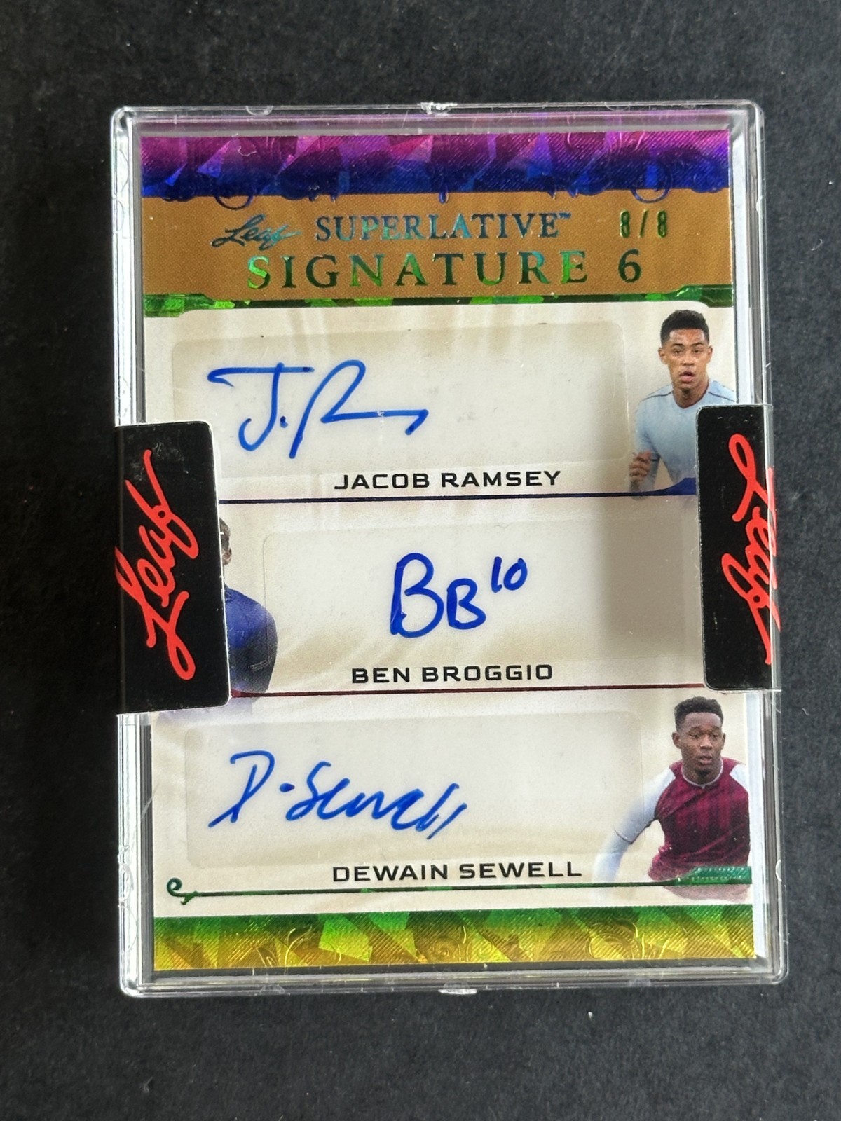 2023 Leaf Superlative Soccer 1/1 Signature 6 AUTO Ramsey Broggio Sewell Wilson +