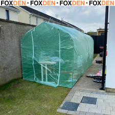 4x2m Walk-in Polytunnel Round Gable Top Garden Greenhouse Heat Shed with Windows