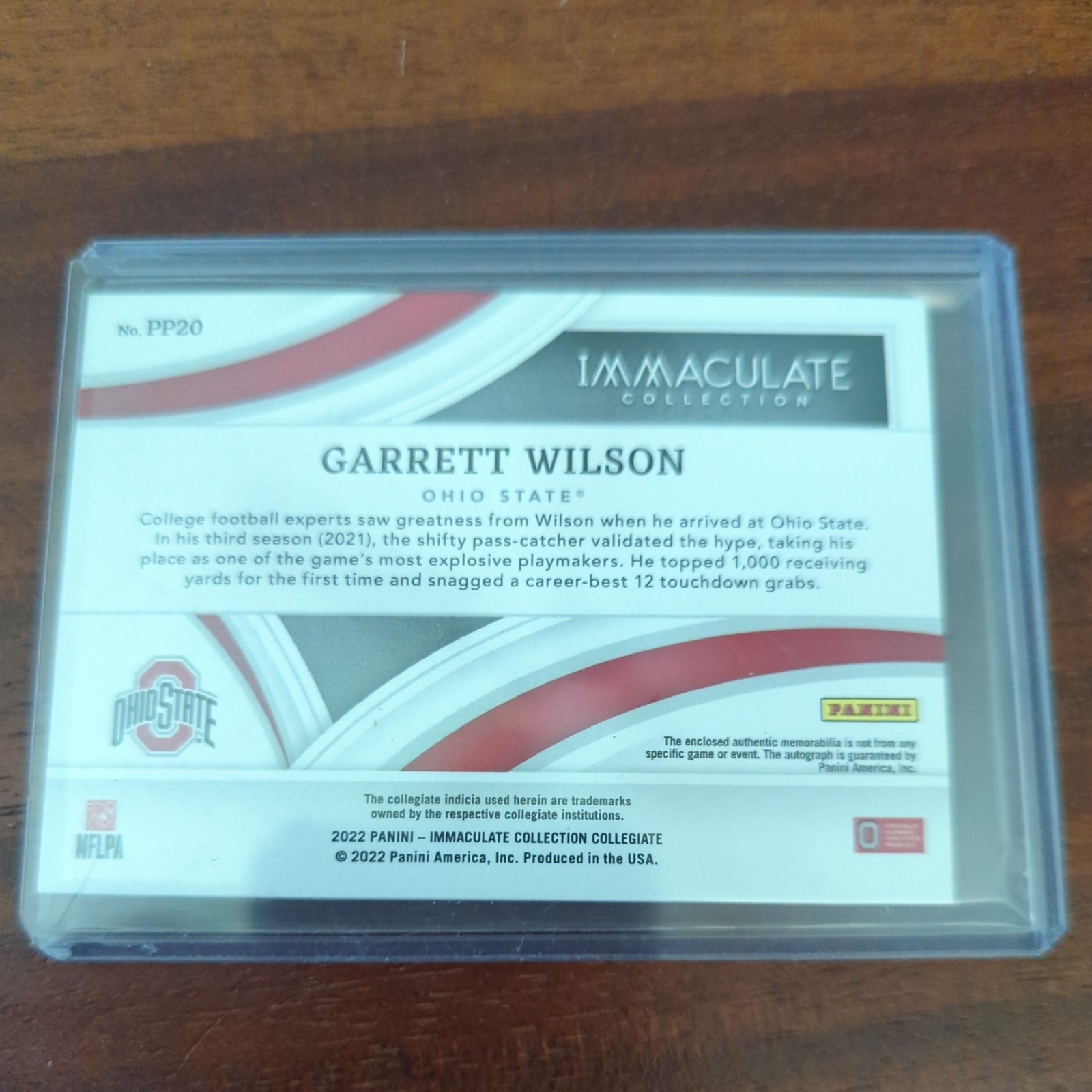 2022 Panini Immaculate-  Patch Rookie Auto Garrett Wilson #PP20 Ruby /49( RC) view 7