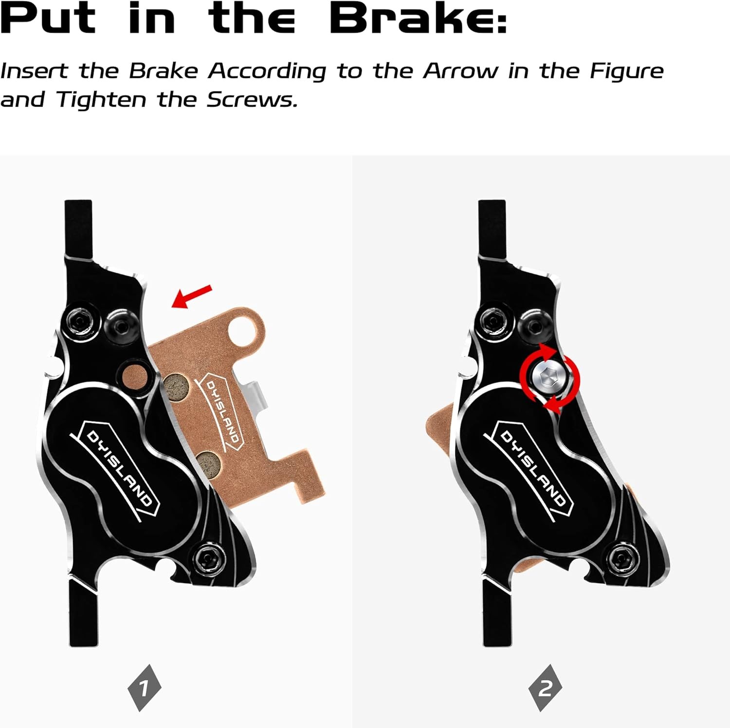 MT600 Electric Bike Disc Brake Pad Two Pairs, 39mm*34.8mm, Sintered metal 