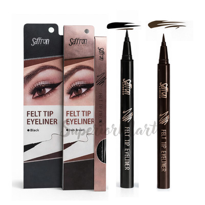 Filzspitze Eyeliner schwarz & dunkelbraun Precision Liquid Liner | von Saffron London