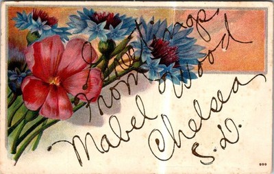 Bouquet of Flowers Hand Written 1909 Divided Back Postcard