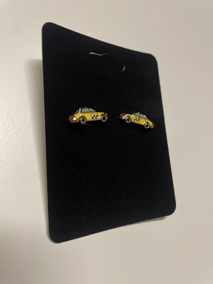 Kate Spade Ma Cherie Yellow Taxi Cab Stud Gold Earrings - Image 2 of 2