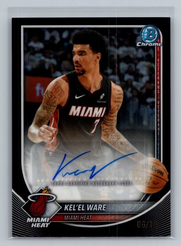 Kel'el Ware 2025-26 Bowman #BCA-KW Chrome Autographs True Black Refractor #/10