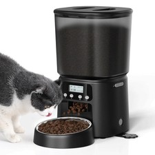 Automatic Cat Feeder, 4L/16Cups Cat Food Dispenser with Stainless Steel Bowl ...