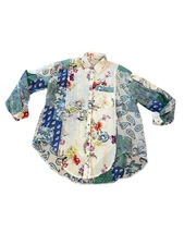 Pol Women’s Top Medium Large Oversized Tunic Paisley Artsy