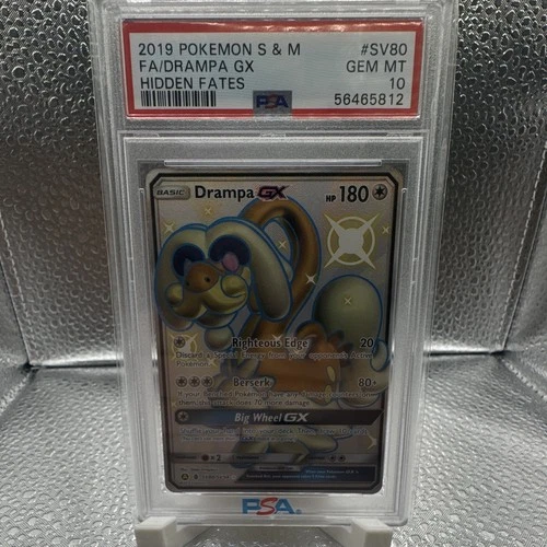 2019 Pokemon Hidden Fates Shiny Vault Drampa GX SV80/SV94 FA Holo PSA 10