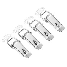 4 Pcs 0.65 Inch 201 Stainless Steel Spring Loaded Toggle Latch with Lock Silver