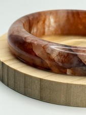 Natural Red Fire Quartz Bangle Bracelet Cryst...