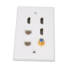 Hd Multimedia Interface Wall Plate 6 Ports Tv F Head Cat6 Network Av Wall Plat