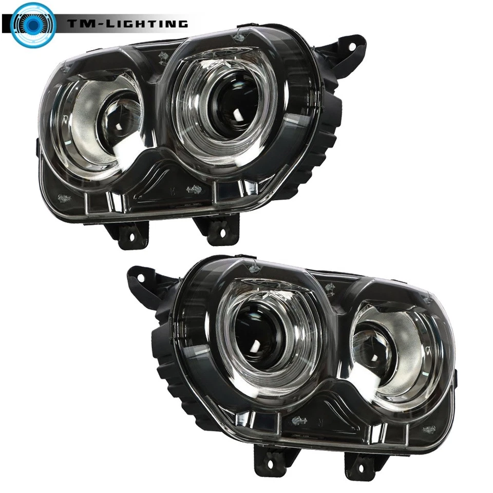 Par de faros halógenos LED DRL para Dodge Challenger 2015 2016 2017 18 Foto 4 de 4