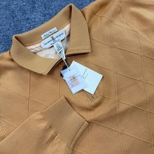 Fairway & Greene Windsweater Honey Diamond L/S 1/4 Zip Merino Wool NWT Men's