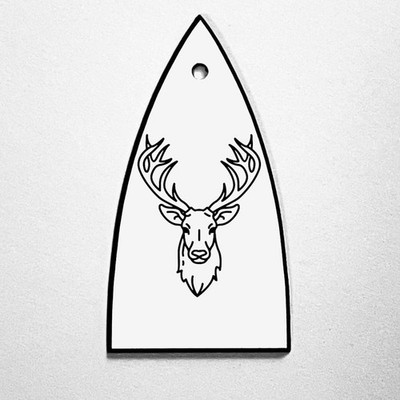 GUITAR TRUSS ROD COVER - Engraved Etched - ESP LTD - DEER Buck Antlers - White