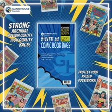 Pack of 50 Silver Age Comic Book 2 Mil Bags-Archival Safe BoPET (Same as Mylar®)
