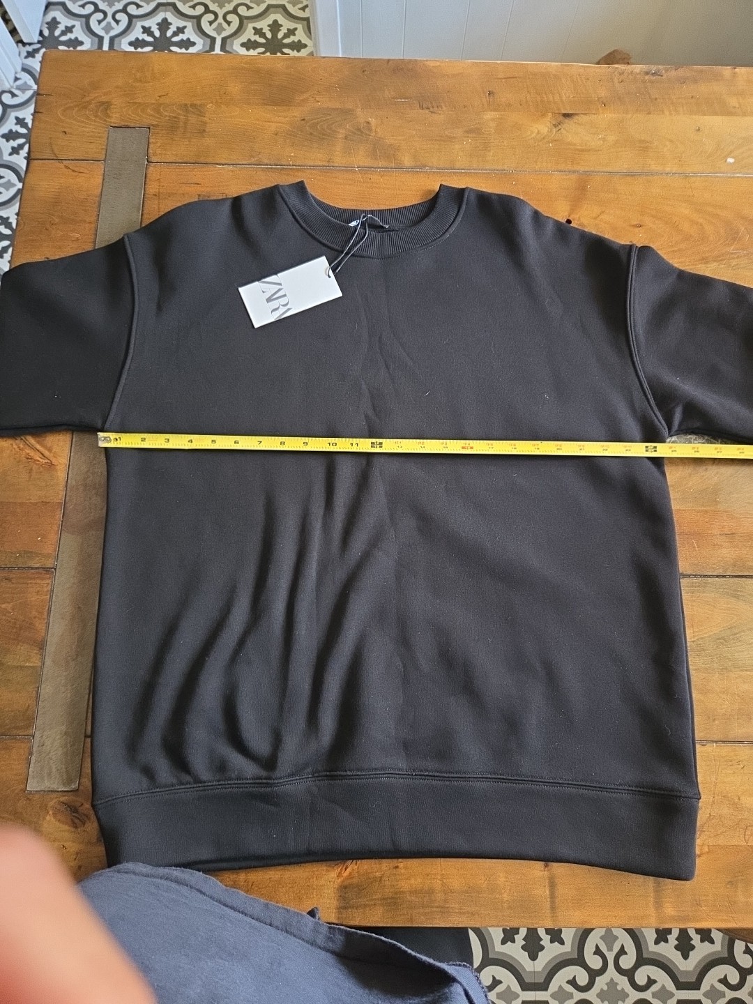 NWT ZARA Oversized Sweatshirt Med Dark Gray Charcoal Crewneck Men's Medium image 5