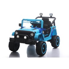 Blue12V Ride-On Car for Kids 3-5 - Remote Control LED Lights  Suspension System