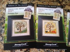 4 lot season tree cross stitch patterns Stoney Creek