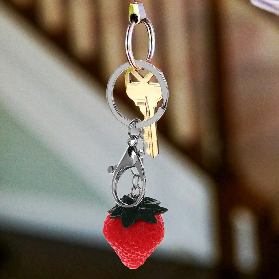 2 Pcs Strawberry Hanging Keychain Bag Pendant Decorative Keyring | eBay ...