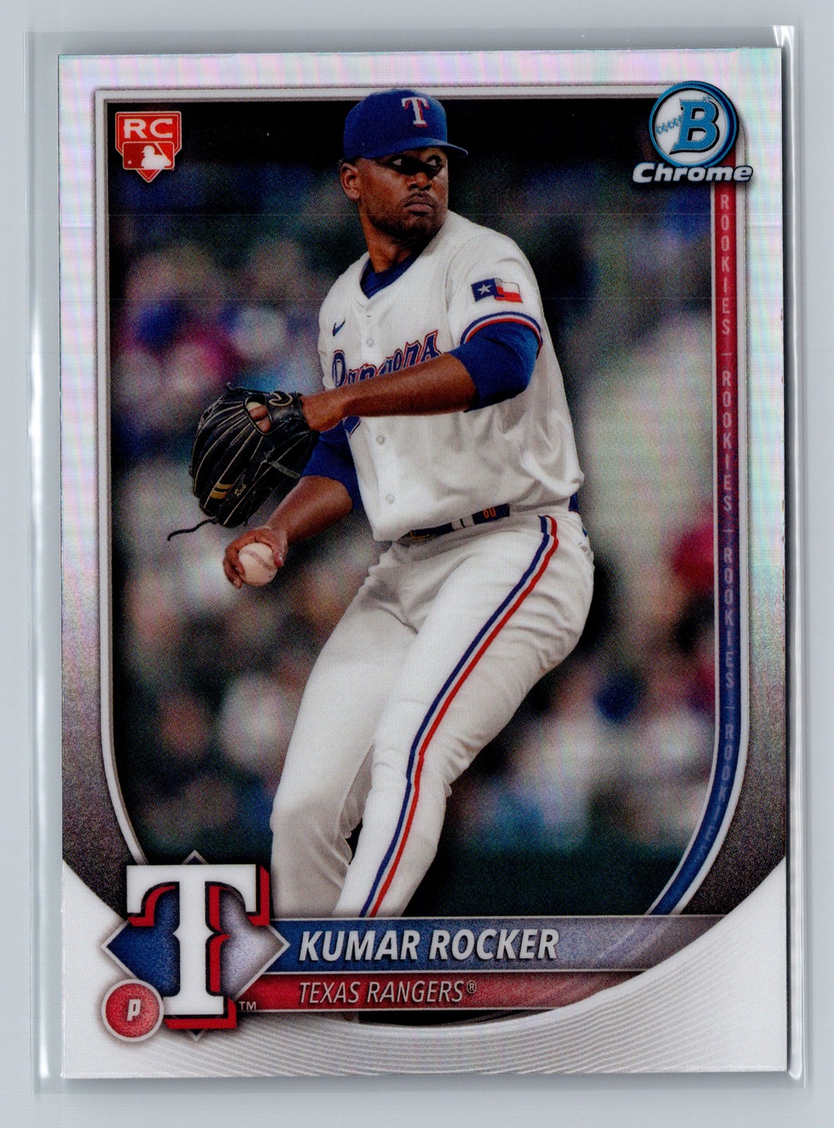 2025 Bowman #80 Kumar Rocker Bowman Chrome Red Rookie Logo