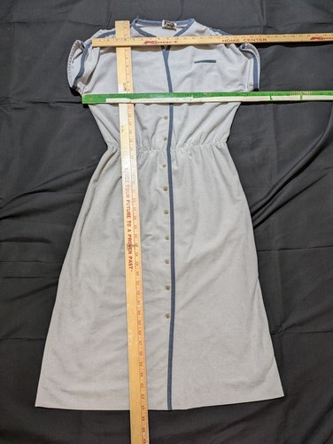 Abito da hostess donna vintage Leslie Fay grigio piqué mod navy taglia small - Foto 9 di 19