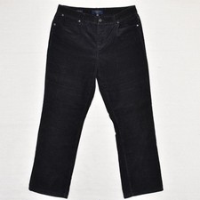 Talbots Women's Dress Pants Straight Cotton Black Size 12P Heritage Corduroy Zip