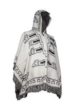 Ecuadorian Alpaca Wool Hooded Poncho 70 Alpaca Handmade Artisan Andean Cloak