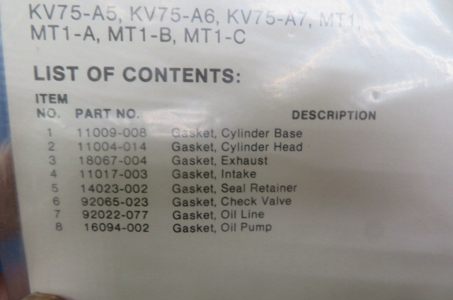 NOS Kawasaki Gasket Set # K14046-123, KV75-A5 A6 A7, MT1 MT1-A MT1