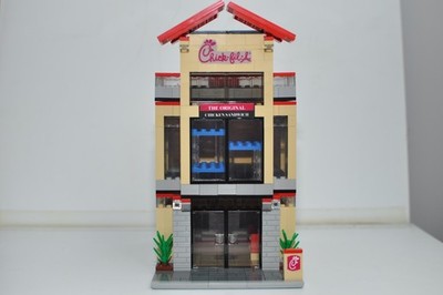 Chicken Sandwich Restaurant Creator Modular City Custom Built Brick Model MOC