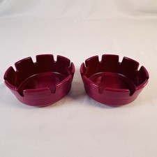 Vintage Ges-Line Mauve Ashtrays Set of 2 Made in USA 3 7/8" Round 1 3/4" Tall