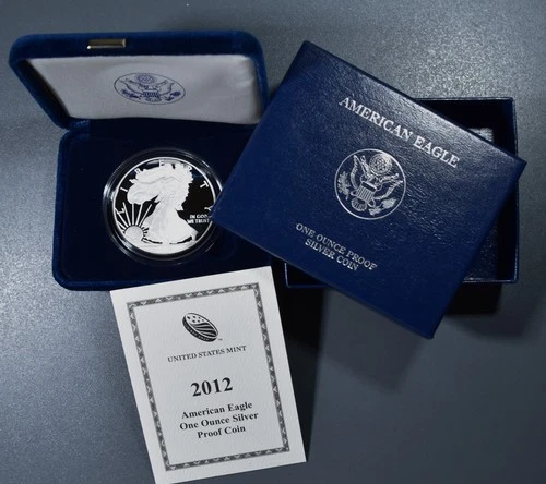 2012-W $1 AMERICAN SILVER EAGLE PROOF  1 oz .999 GEM PROOF w/OGP & COA  A6770
