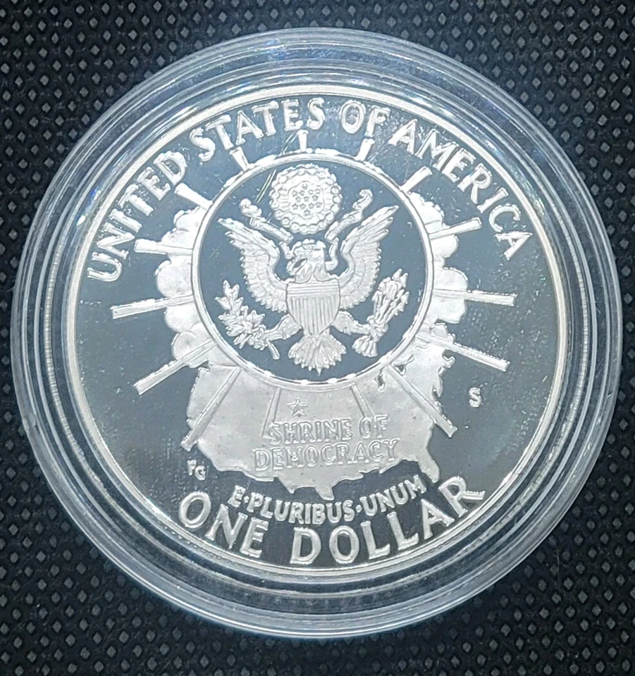 1991 S 90% Silver Proof  Mount Rushmore Golden Anniversary One Dollar Coin - Image 4 of 4