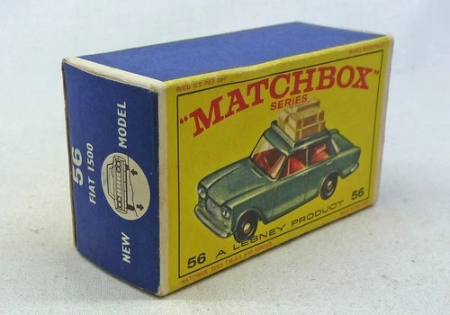 Lesney Matchbox Toys MB56b Fiat 1500  ORIGINAL Empty E2 Type Box with "NEW"